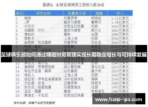 足球俱乐部如何通过精细财务管理实现长期稳定增长与可持续发展